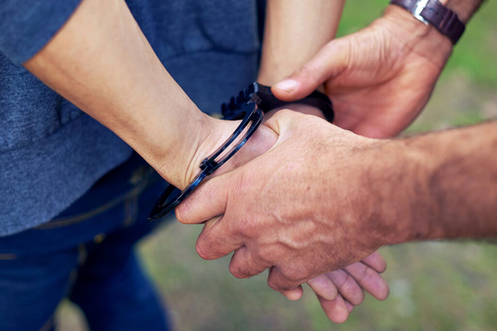 Man being handcuffed