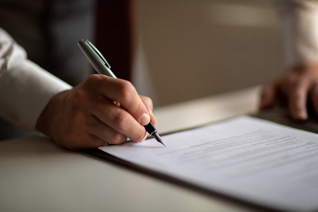 A person signing as an attorney's client